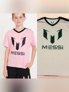 MESSi Kids' Pink Short Sleeve Tee with Contrast Trim